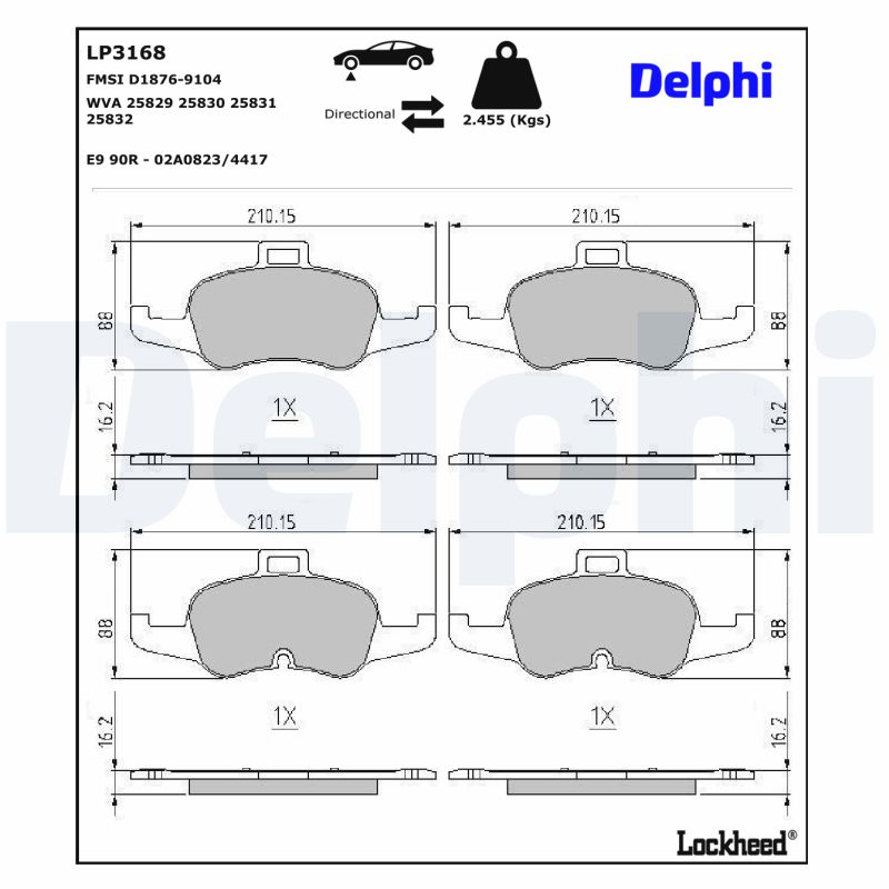 Delphi Diesel Remblokset LP3168