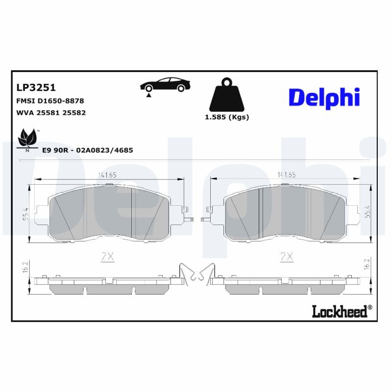 Delphi Diesel Remblokset LP3251