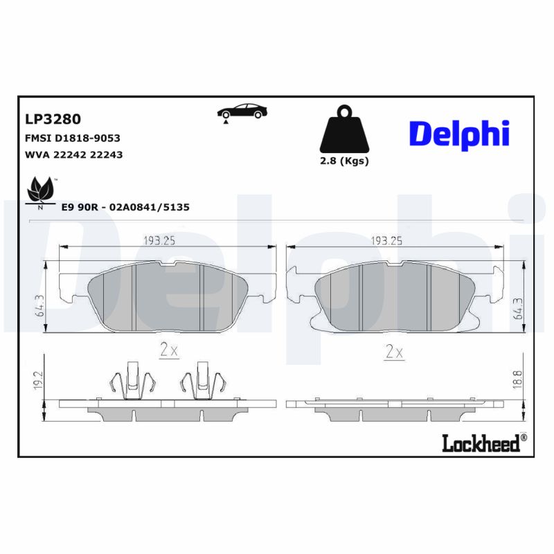 Delphi Diesel Remblokset LP3280