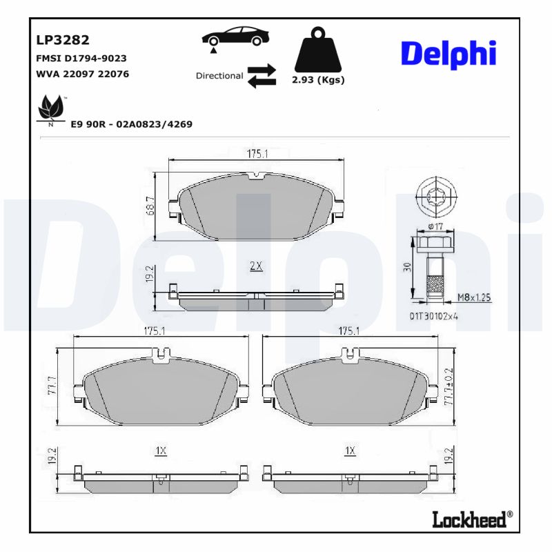 Delphi Diesel Remblokset LP3282