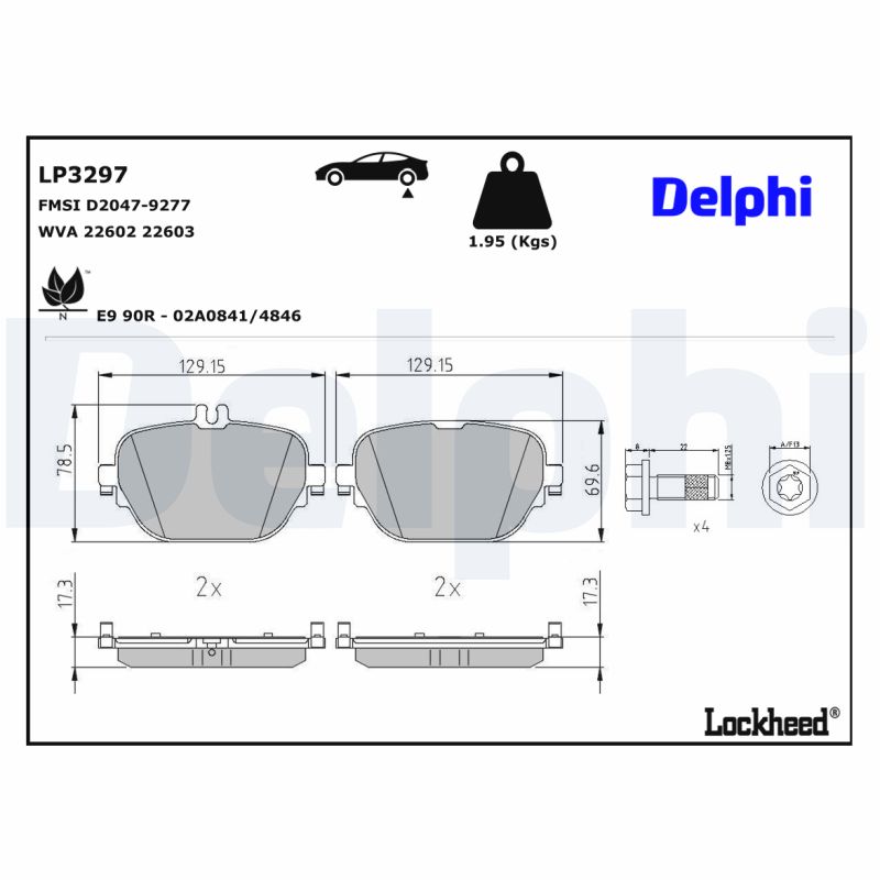Delphi Diesel Remblokset LP3297