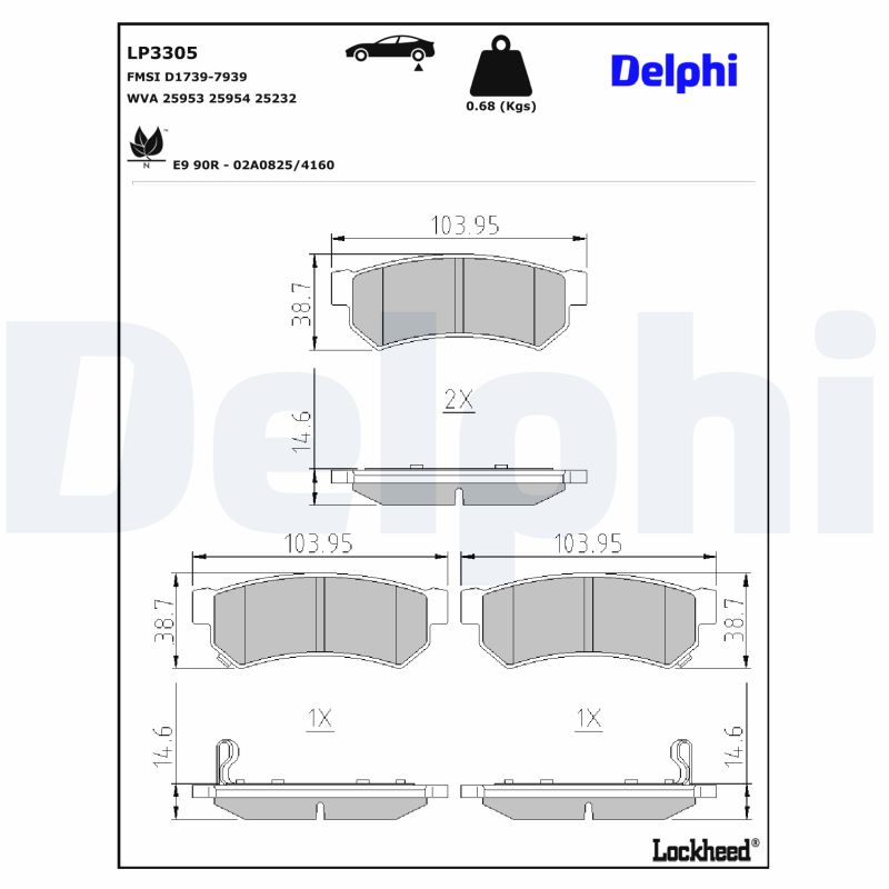 Delphi Diesel Remblokset LP3305