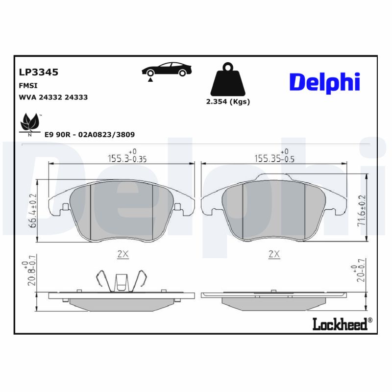 Delphi Diesel Remblokset LP3345