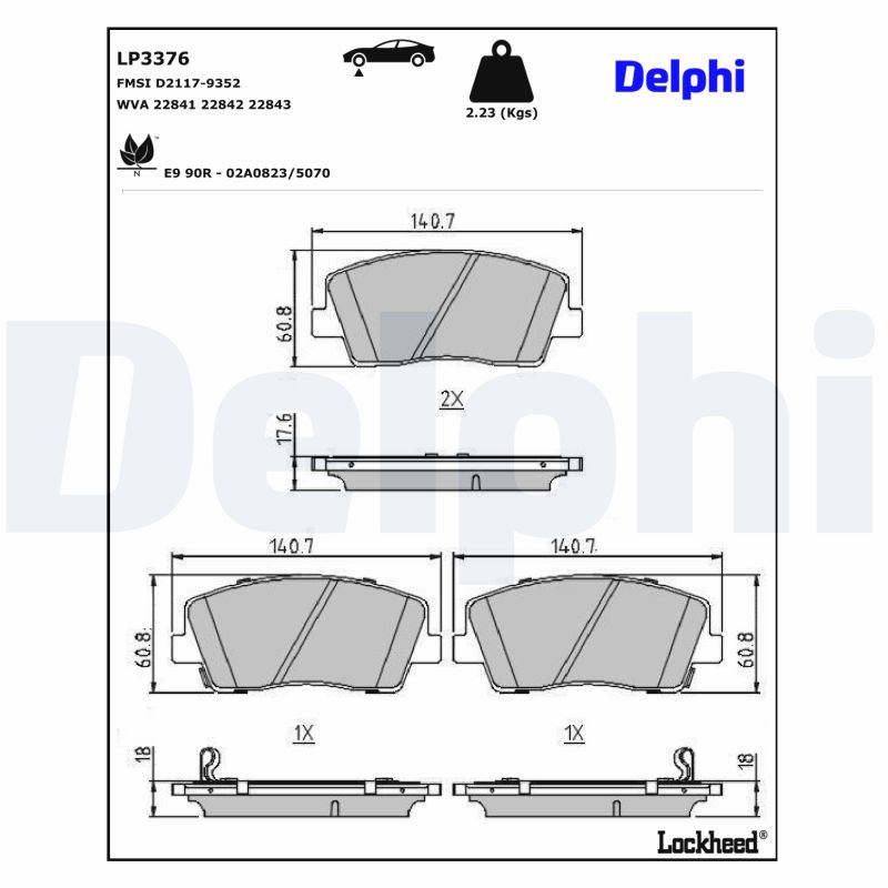 Delphi Diesel Remblokset LP3376