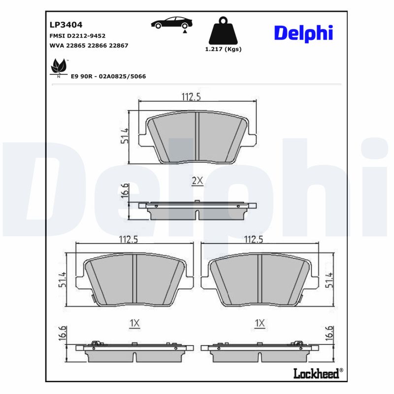 Delphi Diesel Remblokset LP3404