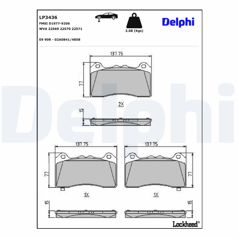 Delphi Diesel Remblokset LP3436