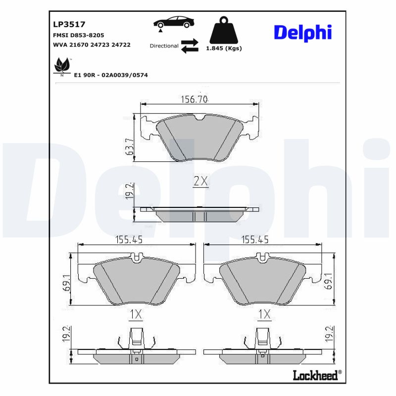 Delphi Diesel Remblokset LP3517