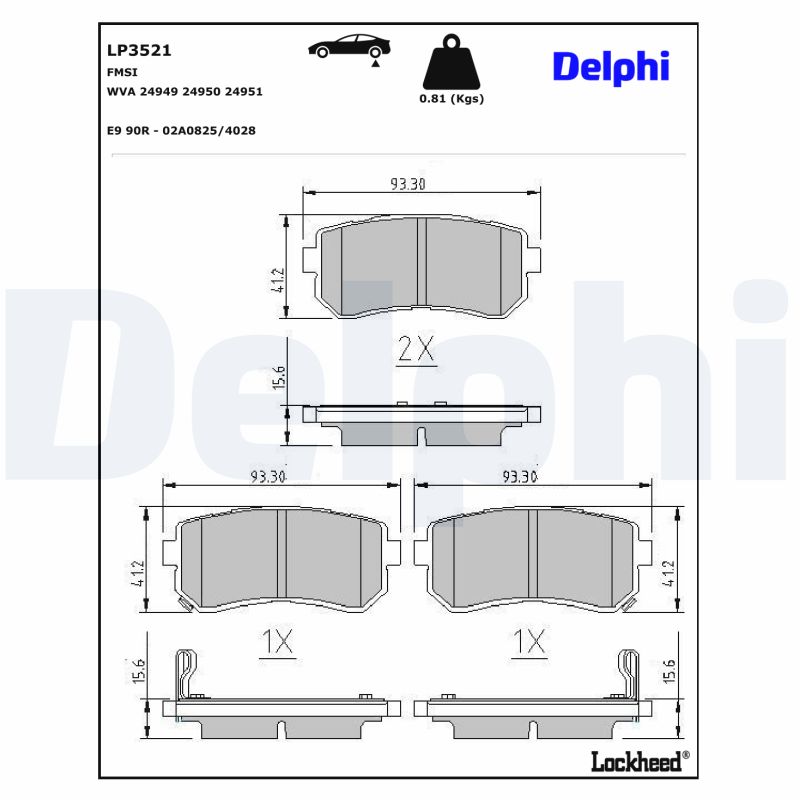 Delphi Diesel Remblokset LP3521