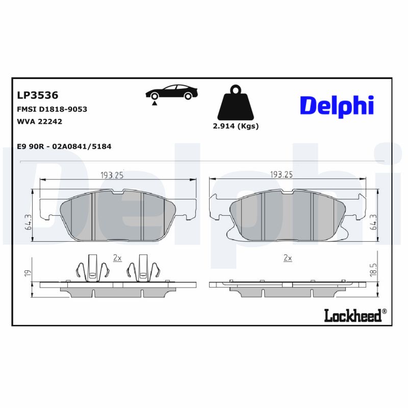 Delphi Diesel Remblokset LP3536