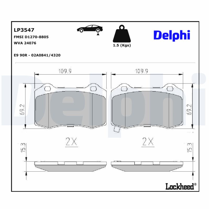 Delphi Diesel Remblokset LP3547