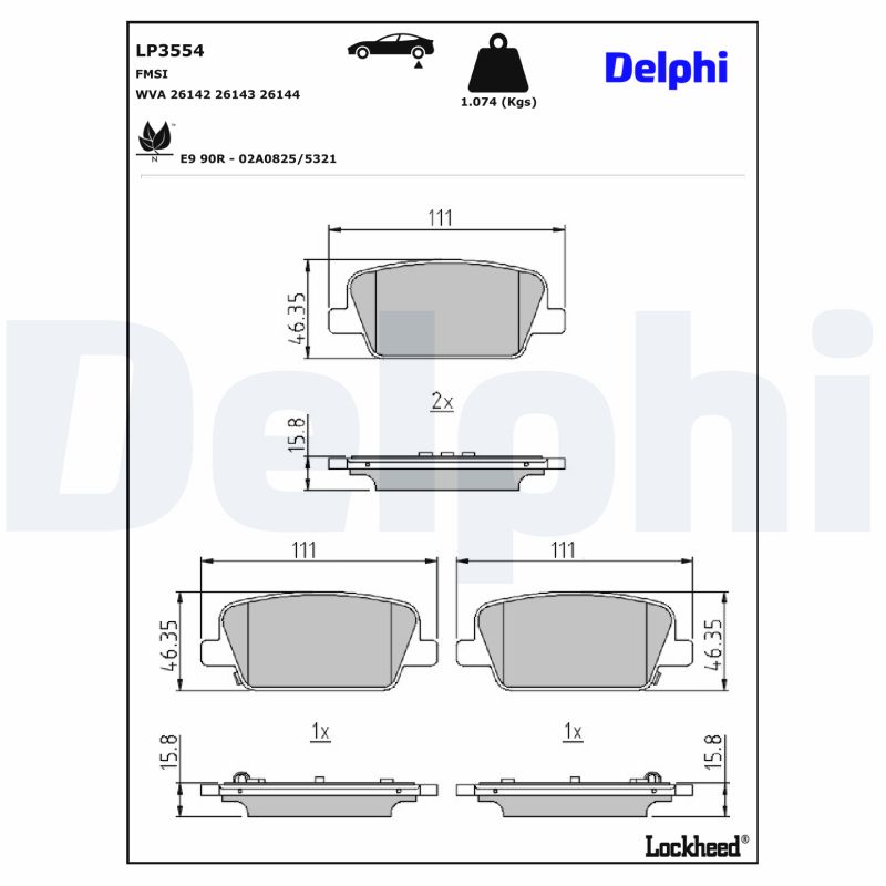 Delphi Diesel Remblokset LP3554