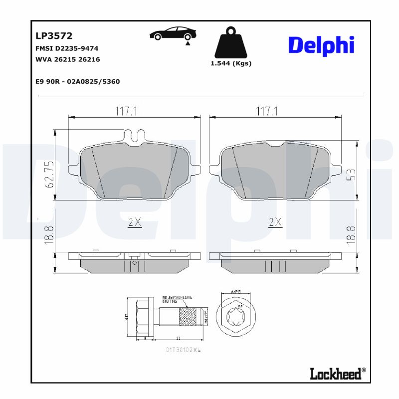 Delphi Diesel Remblokset LP3572