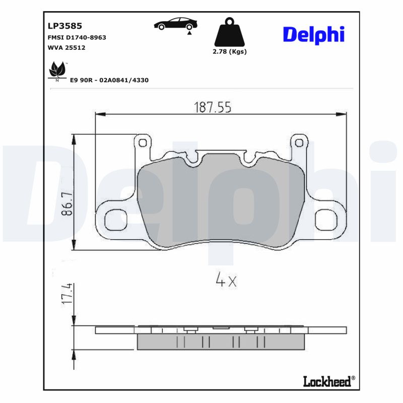 Delphi Diesel Remblokset LP3585