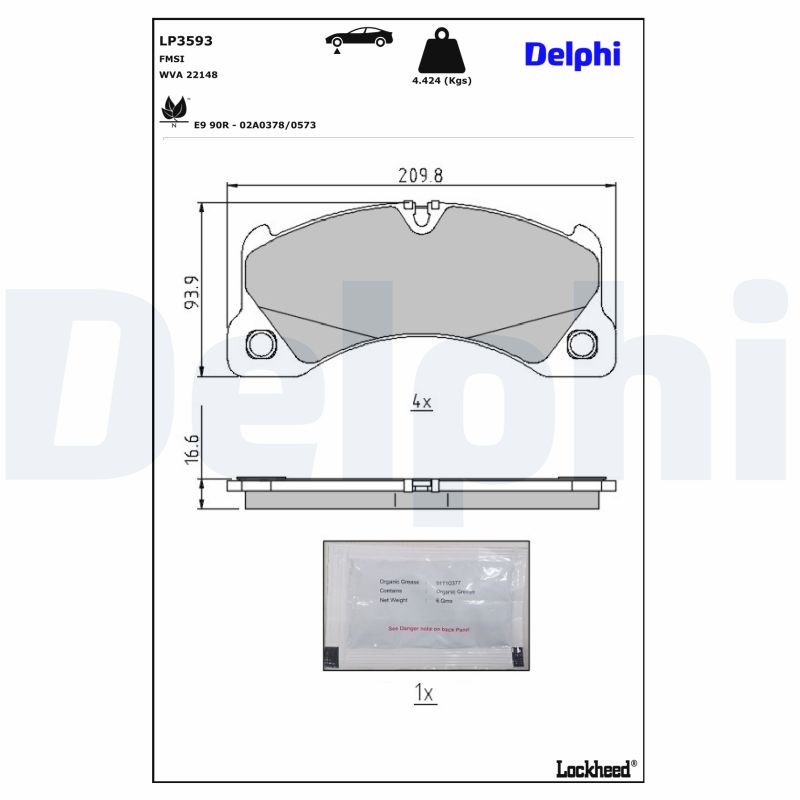 Delphi Diesel Remblokset LP3593