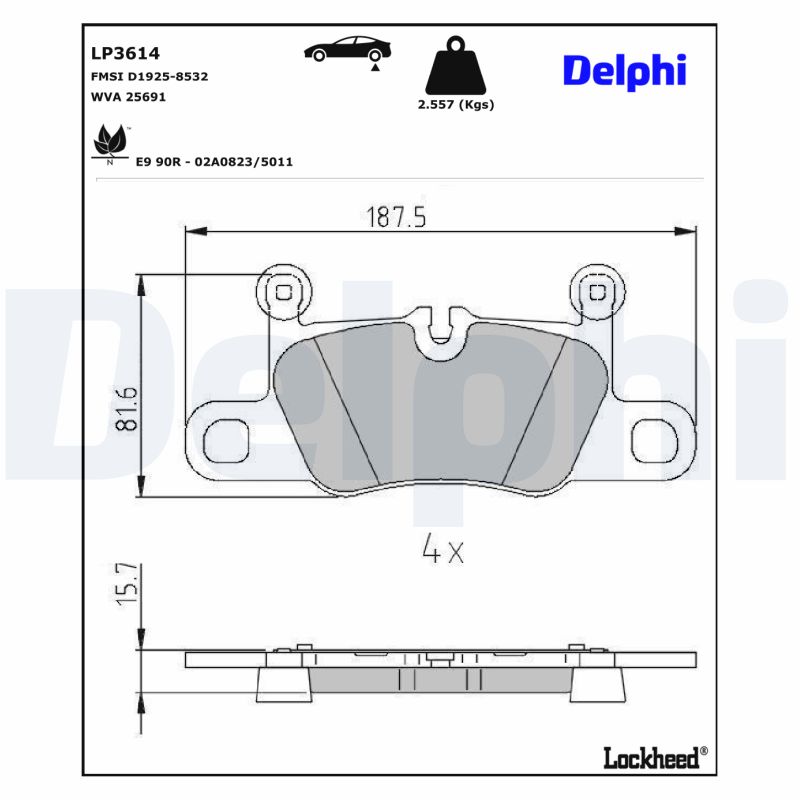 Delphi Diesel Remblokset LP3614