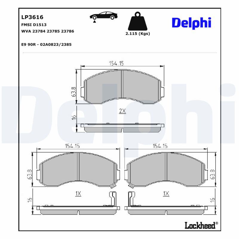 Delphi Diesel Remblokset LP3616
