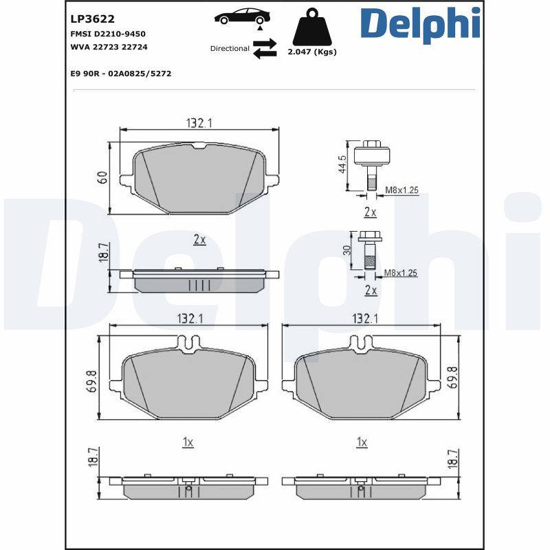 Delphi Diesel Remblokset LP3622