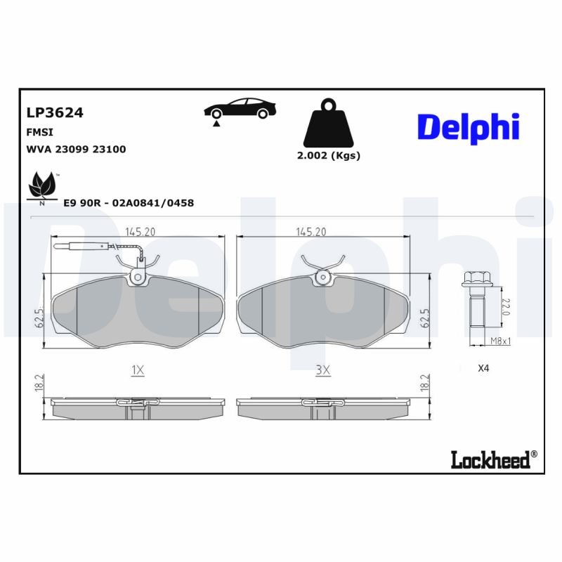 Delphi Diesel Remblokset LP3624