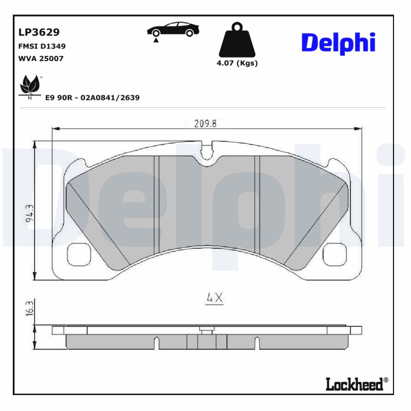 Delphi Diesel Remblokset LP3629