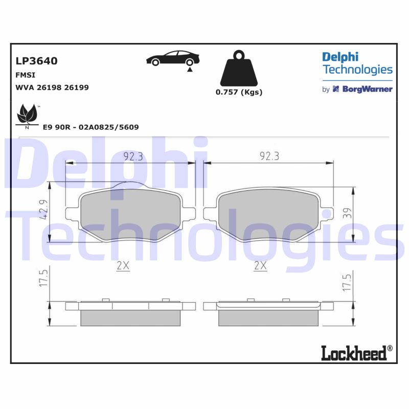 Delphi Diesel Remblokset LP3640