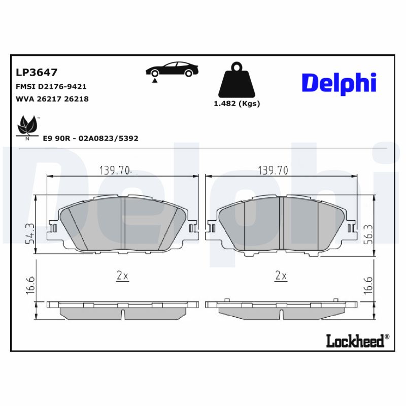 Delphi Diesel Remblokset LP3647