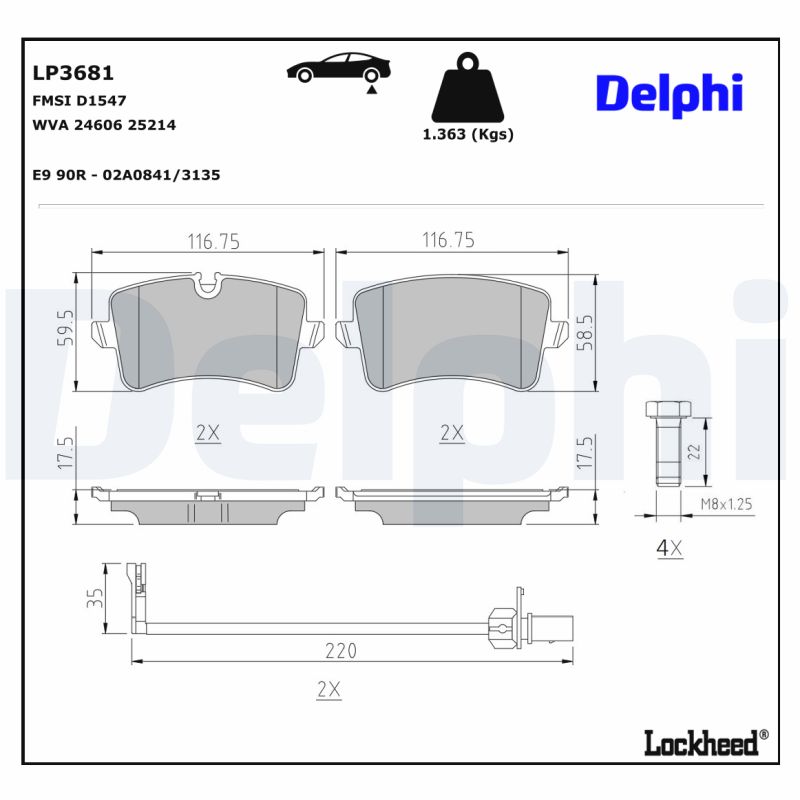 Delphi Diesel Remblokset LP3681