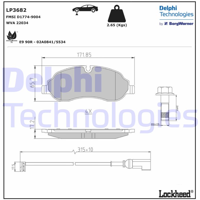 Delphi Diesel Remblokset LP3682