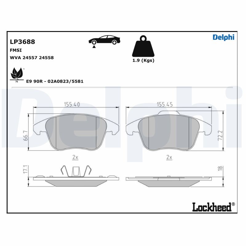 Delphi Diesel Remblokset LP3688