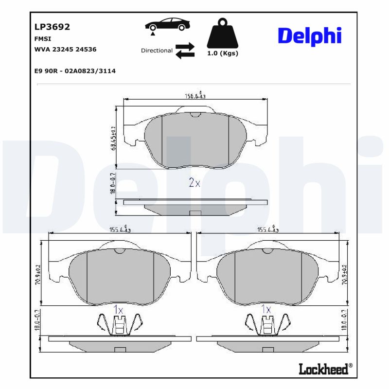 Delphi Diesel Remblokset LP3692