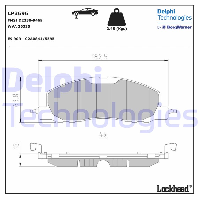 Delphi Diesel Remblokset LP3696