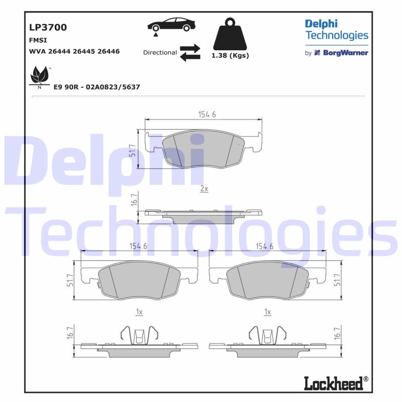 Delphi Diesel Remblokset LP3700