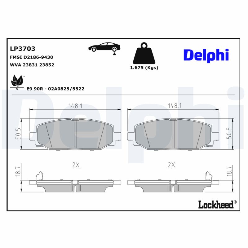 Delphi Diesel Remblokset LP3703
