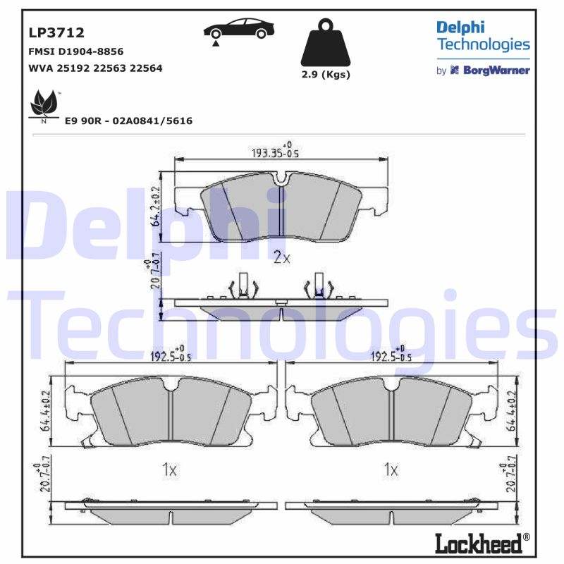 Delphi Diesel Remblokset LP3712