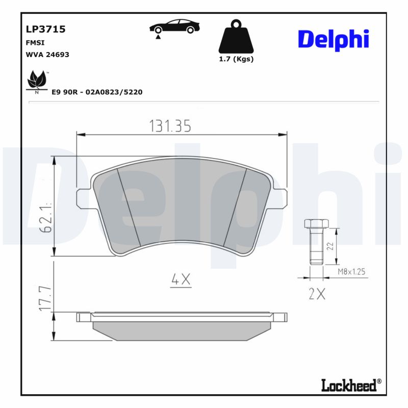 Delphi Diesel Remblokset LP3715