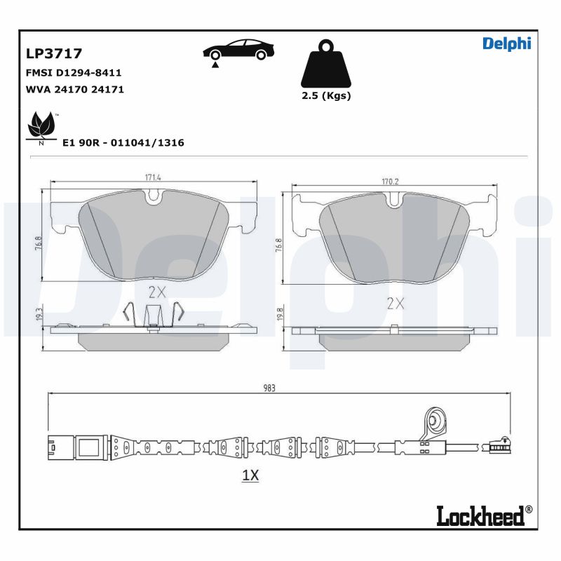 Delphi Diesel Remblokset LP3717