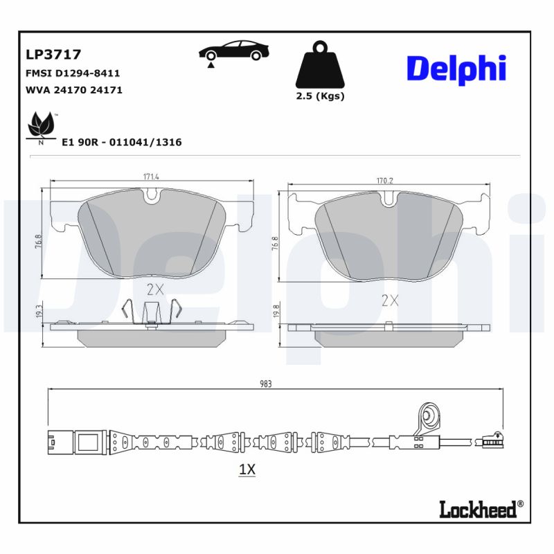 Delphi Diesel Remblokset LP3717