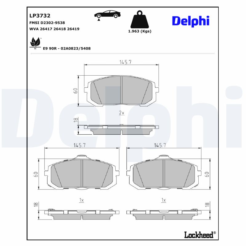 Delphi Diesel Remblokset LP3732