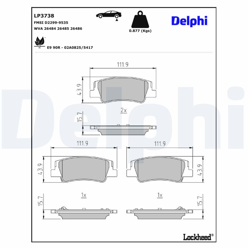 Delphi Diesel Remblokset LP3738