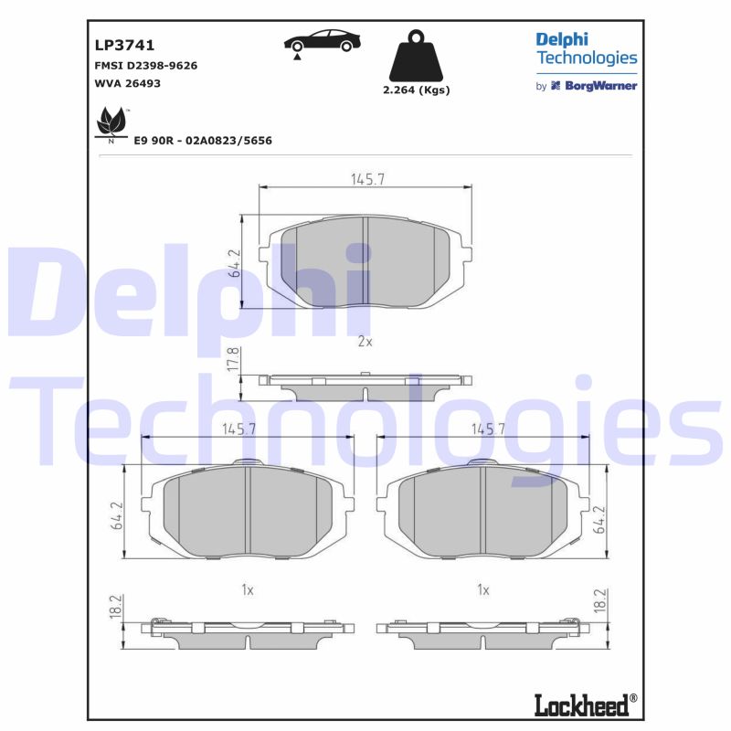 Delphi Diesel Remblokset LP3741