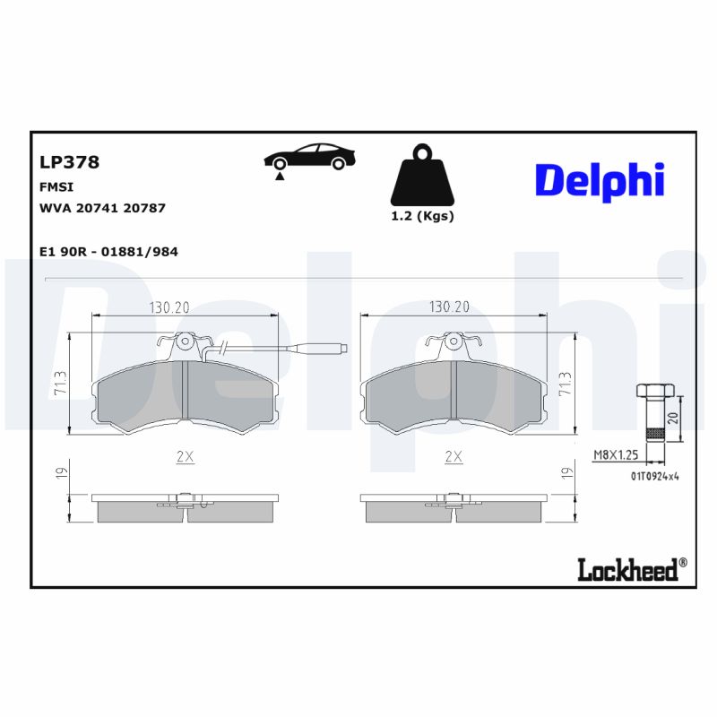 Delphi Diesel Remblokset LP378