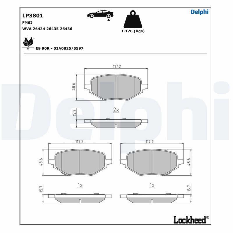 Delphi Diesel Remblokset LP3801