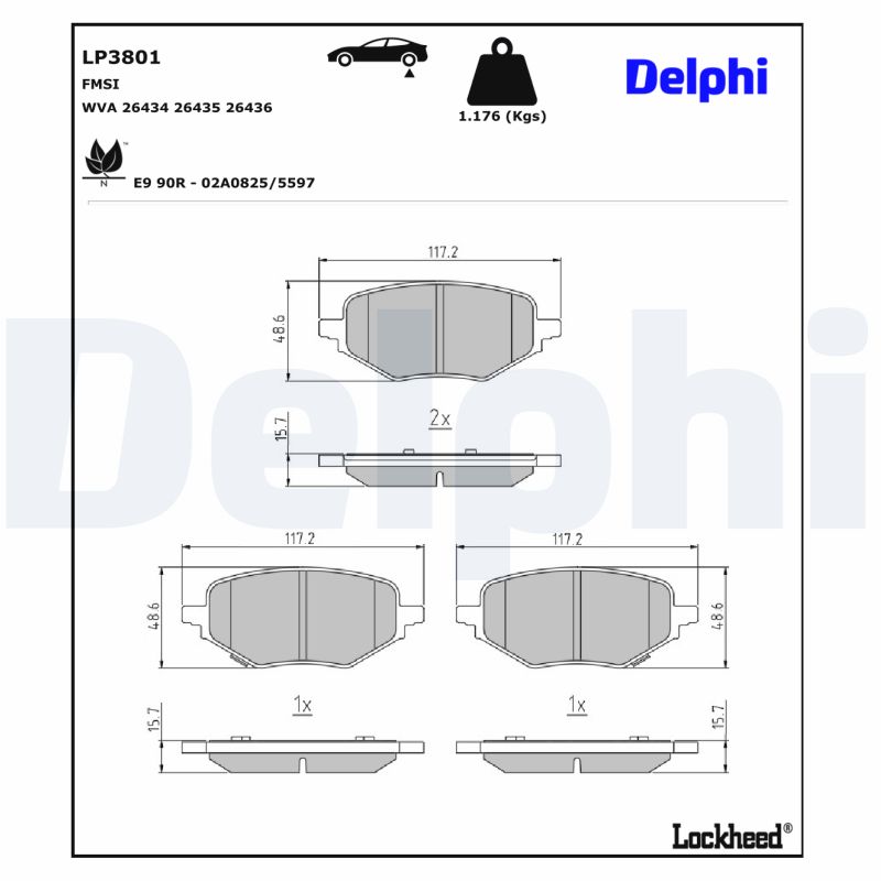 Delphi Diesel Remblokset LP3801
