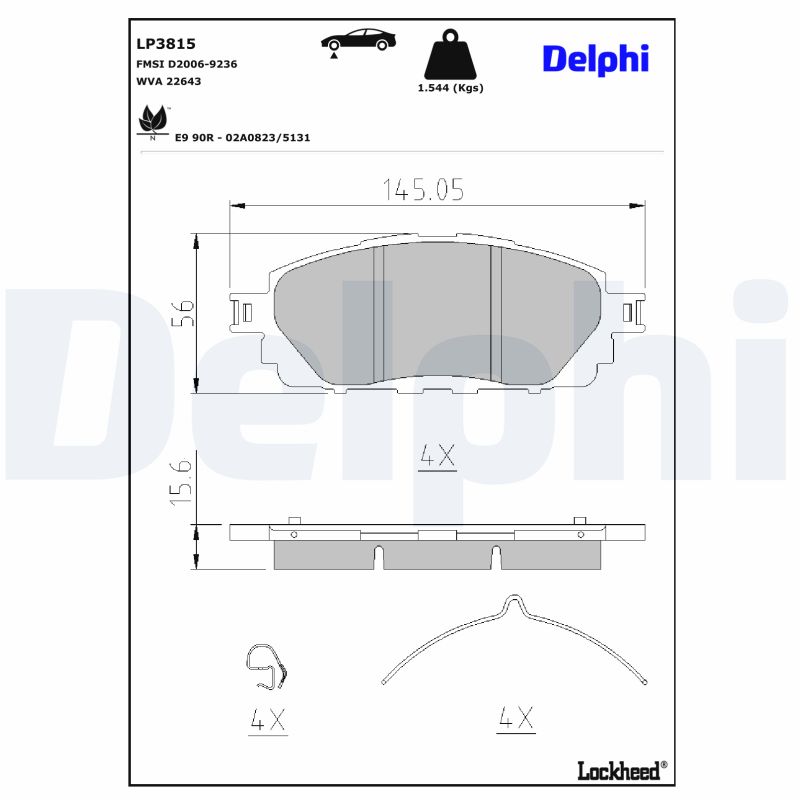 Delphi Diesel Remblokset LP3815