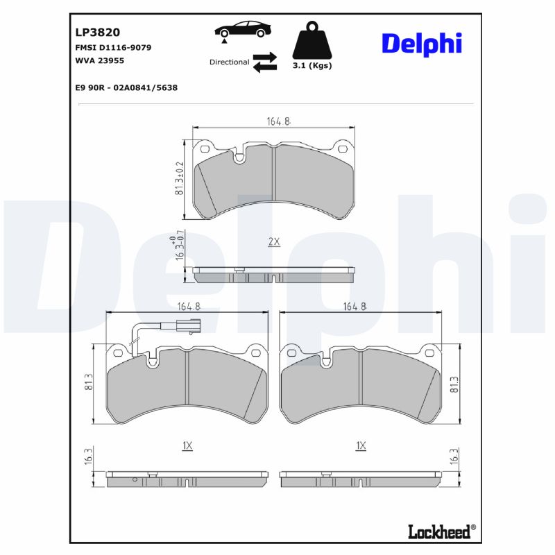 Delphi Diesel Remblokset LP3820