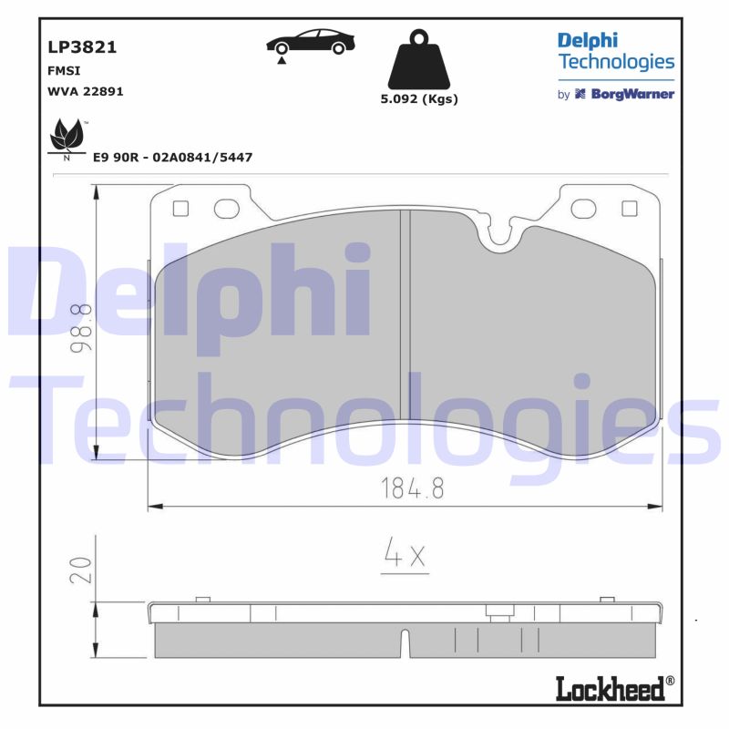 Delphi Diesel Remblokset LP3821