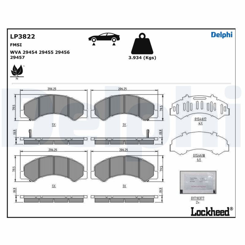 Delphi Diesel Remblokset LP3822