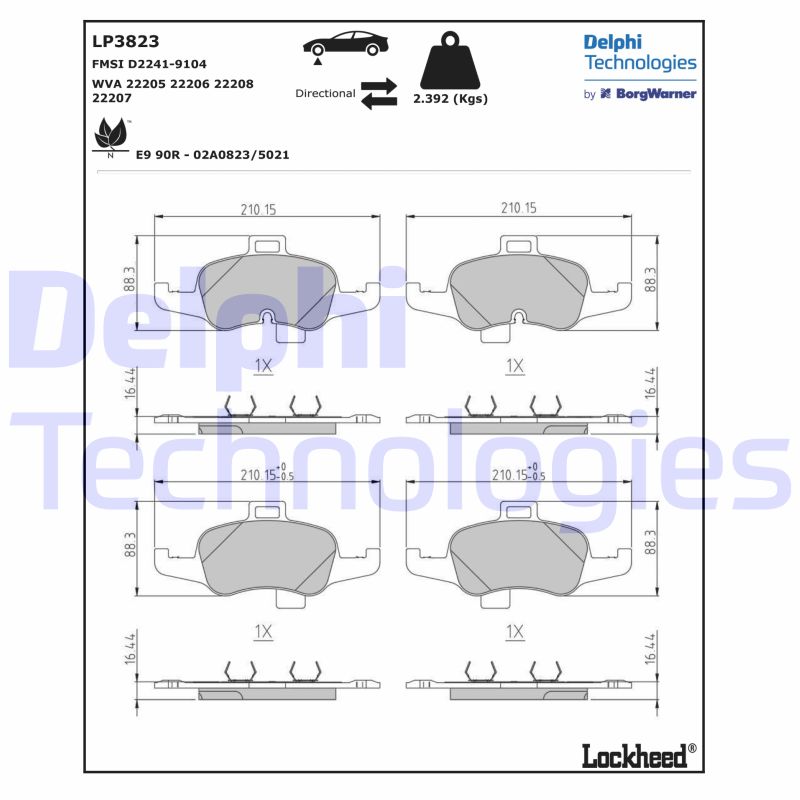 Delphi Diesel Remblokset LP3823