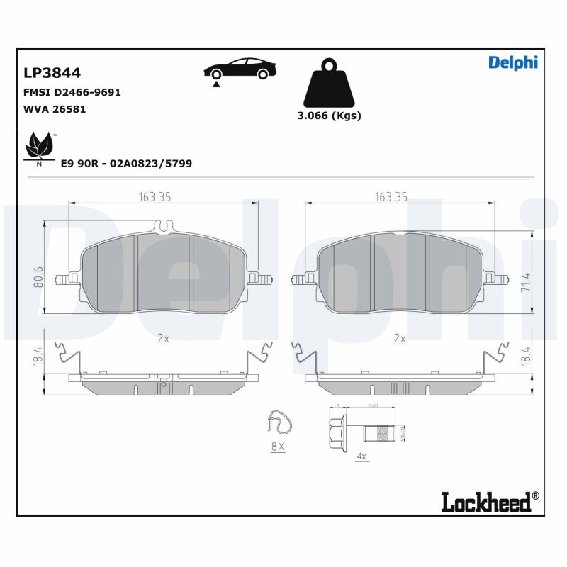 Delphi Diesel Remblokset LP3844