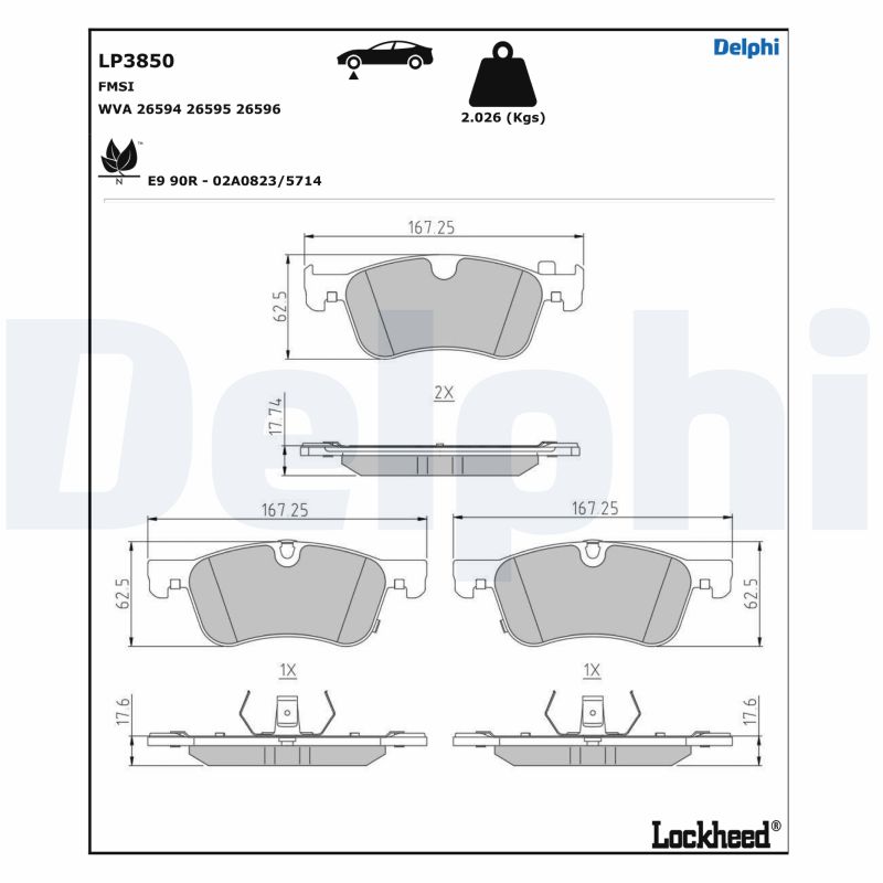 Delphi Diesel Remblokset LP3850