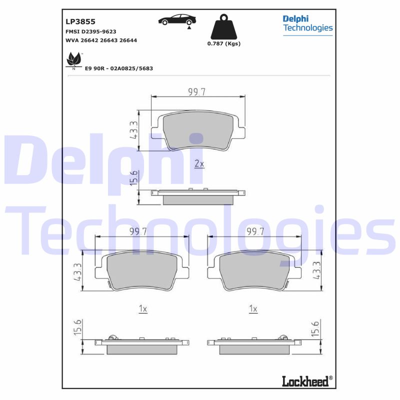 Delphi Diesel Remblokset LP3855